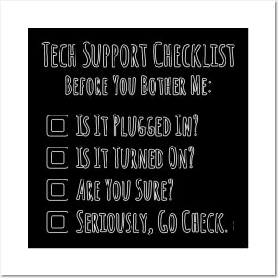 Tech Support Checklist Posters and Art